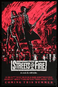 2383UF STREETS OF FIRE advance 1sh '84 Walter Hill, Riehm pink dayglo art, a rock & roll fable!