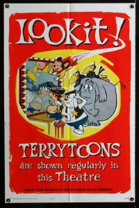 0770FF TERRYTOONS 1sh '62 great art of Mighty Mouse & Paul Terry's other creations!