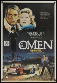 868UF OMEN Turkish movie poster '76 Gregory Peck, Lee Remick, Satanic horror, wild different art!