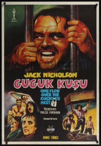 0869UF ONE FLEW OVER THE CUCKOO'S NEST Turkish '75 great c/u of Jack Nicholson, Milos Forman classic