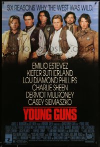 2430UF YOUNG GUNS 1sh '88 Emilio Estevez, Charlie Sheen, Kiefer Sutherland, Lou Diamond Phillips
