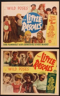 1264 WILD POSES 4 LCs R52 Our Gang, Spanky, Buckwheat, Little Rascals, cute images!