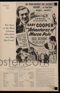 2594 ADVENTURES OF MARCO POLO English language pressbook R54 Gary Cooper, Basil Rathbone, Gurie