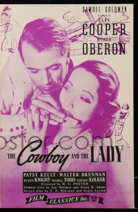 2602 COWBOY & THE LADY pressbook R44 great romantic close up of Gary Cooper & Merle Oberon!