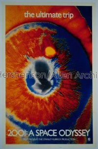 2001: A SPACE ODYSSEY 1sh 1970 most rare & desireable EYE poster, the ultimate trip!