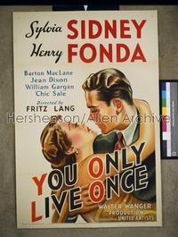 YOU ONLY LIVE ONCE ('37) 1sh '37