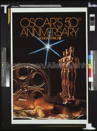 50TH ANNUAL ACADEMY AWARDS 1sh '78 ABC, great image of Oscar statue by Jim Britt