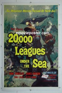 #2811 20,000 LEAGUES UNDER THE SEA linen one-sheet R63