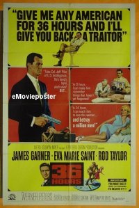 r011 36 HOURS one-sheet movie poster '65 James Garner, Rod Taylor