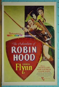 #116 ADVENTURES OF ROBIN HOOD 1sh R76 Flynn 