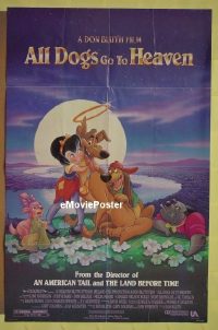 #013 ALL DOGS GO TO HEAVEN double sided 1sh 