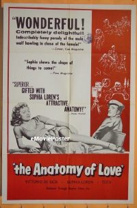 #0172 ANATOMY OF LOVE 1sh '54 Sophia Loren 