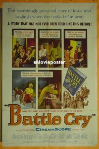 #0239 BATTLE CRY 1sh '55 WWII 