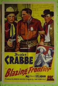 #7254 BLAZING FRONTIER 1sh '43 Buster Crabbe
