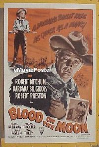 #006 BLOOD ON THE MOON 1sh R57 Mitchum 