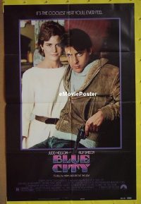 r222 BLUE CITY style B one-sheet movie poster '85 Judd Nelson, Ally Sheedy