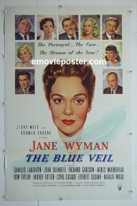 #2827 BLUE VEIL linen one-sheet '51 Jane Wyman
