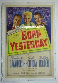 #2828 BORN YESTERDAY linen one-sheet '51 Holliday