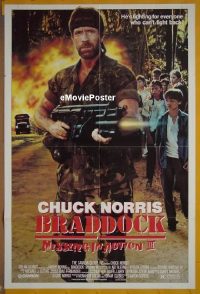 A129 BRADDOCK MISSING IN ACTION 3 one-sheet movie poster '88 Chuck Norris