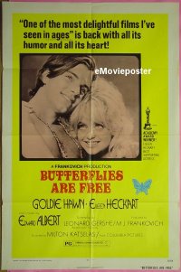 #089 BUTTERFLIES ARE FREE review 1sh '72 Hawn 