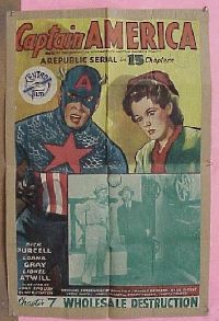 #267 CAPTAIN AMERICA 1sh '44 serial, Purcell 