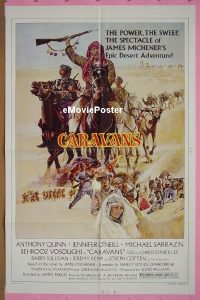 r341 CARAVANS style B one-sheet movie poster '78 Anthony Quinn, O'Neill