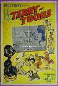 #7410 CAT MEETS MOUSE 1sh '40 Terrytoons! 