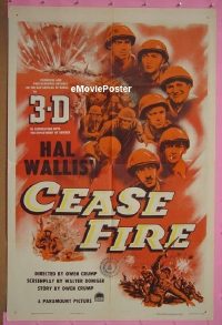 #0566 CEASE FIRE 1sh '53 3D war movie 