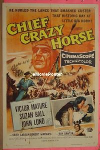 #091 CHIEF CRAZY HORSE 1sh '55 Victor Mature 