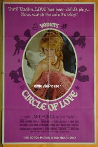 #111 CIRCLE OF LOVE 1sh '65 Vadim, Jane Fonda 
