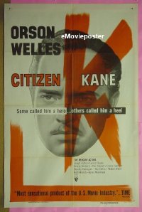 #136 CITIZEN KANE 1sh R56 Orson Welles 