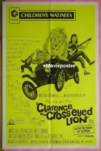 r427 CLARENCE THE CROSS-EYED LION one-sheet movie poster R72