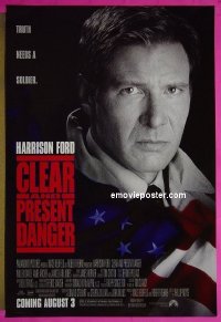 n044 CLEAR & PRESENT DANGER advance one-sheet movie poster '94 Harrison Ford