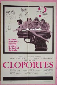 A165 CLOPORTES one-sheet movie poster '66 Charles Aznavour