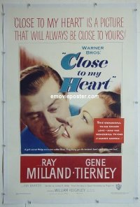 #2286 CLOSE TO MY HEART linen 1sh '51 Tierney 