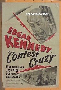 #168 CONTEST CRAZY 1sh '48 Edgar Kennedy 