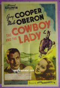 #0435 COWBOY & THE LADY 1sh R40s Gary Cooper 