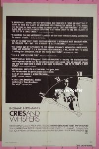 #140 CRIES & WHISPERS 1sh '72 Ingmar Bergman 