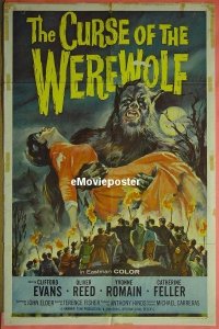 f367 CURSE OF THE WEREWOLF one-sheet movie poster '61 Oliver Reed, Evans