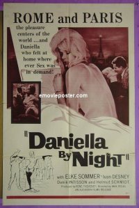 #0457 DANIELLA BY NIGHT 1sh '61 Rome & Paris! 