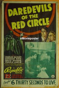 #165 DAREDEVILS OF RED CIRCLE 1sh '39 serial 