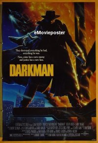 r496 DARKMAN DS one-sheet movie poster '90 Sam Raimi, Liam Neeson
