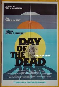 #135 DAY OF THE DEAD advance 1sh '85 Romero 