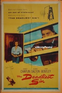 #159 DEADLIEST SIN 1sh '56 Sydney Chaplin 