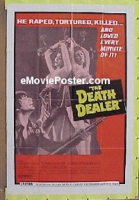 #368 DEATH DEALER 1sh '75 Umberto Lenzi, wild image of man about to torture young girls!