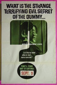 P493 DEVIL DOLL teaser one-sheet movie poster '64 Sylvester, Haliday