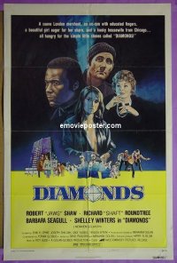 A283 DIAMONDS style B one-sheet movie poster '75 Shaw, Roundtree