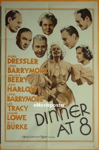#0753 DINNER AT 8 1sh R62 Dressler, Barrymore 