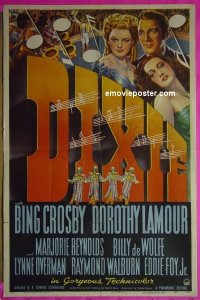 #9122 DIXIE 1sh '43 Bing Crosby, Lamour 