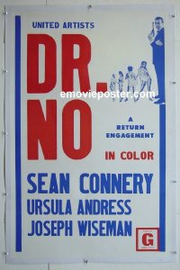 #2844 DR NO linen military one-sheet R60s Sean Connery